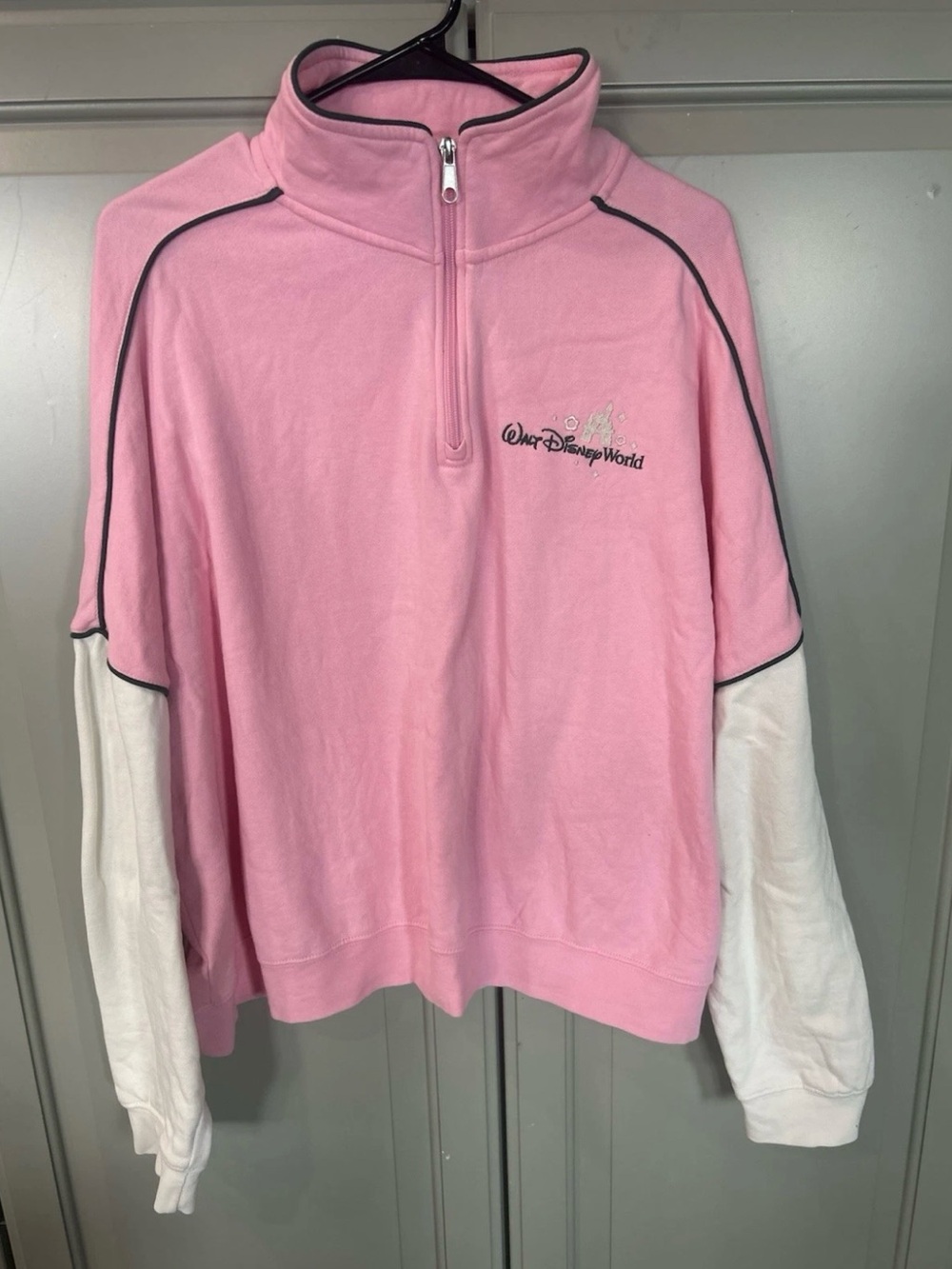 DISNEY Women’s Pink Disney Happily Ever After Quarter Zip Up Size XL - Picture 2 of 6